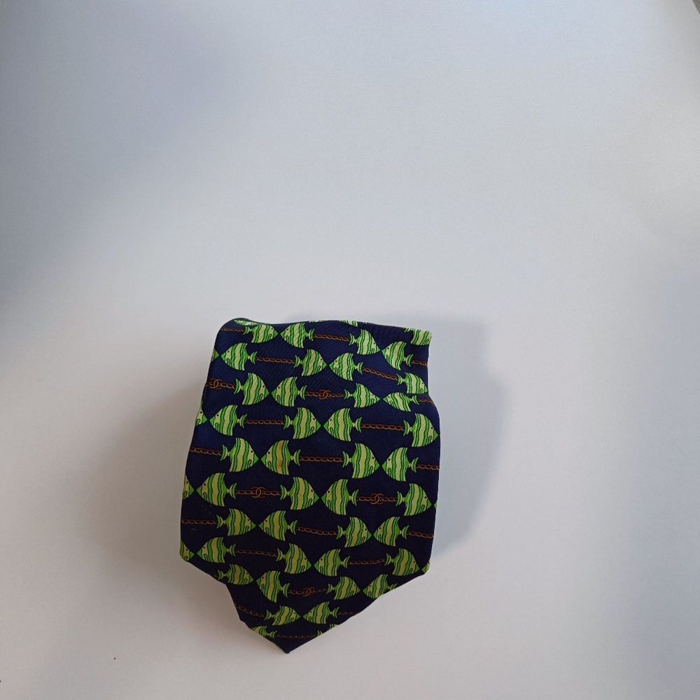 Chanel logo Fish chain silk tie - Picture 10 of 14